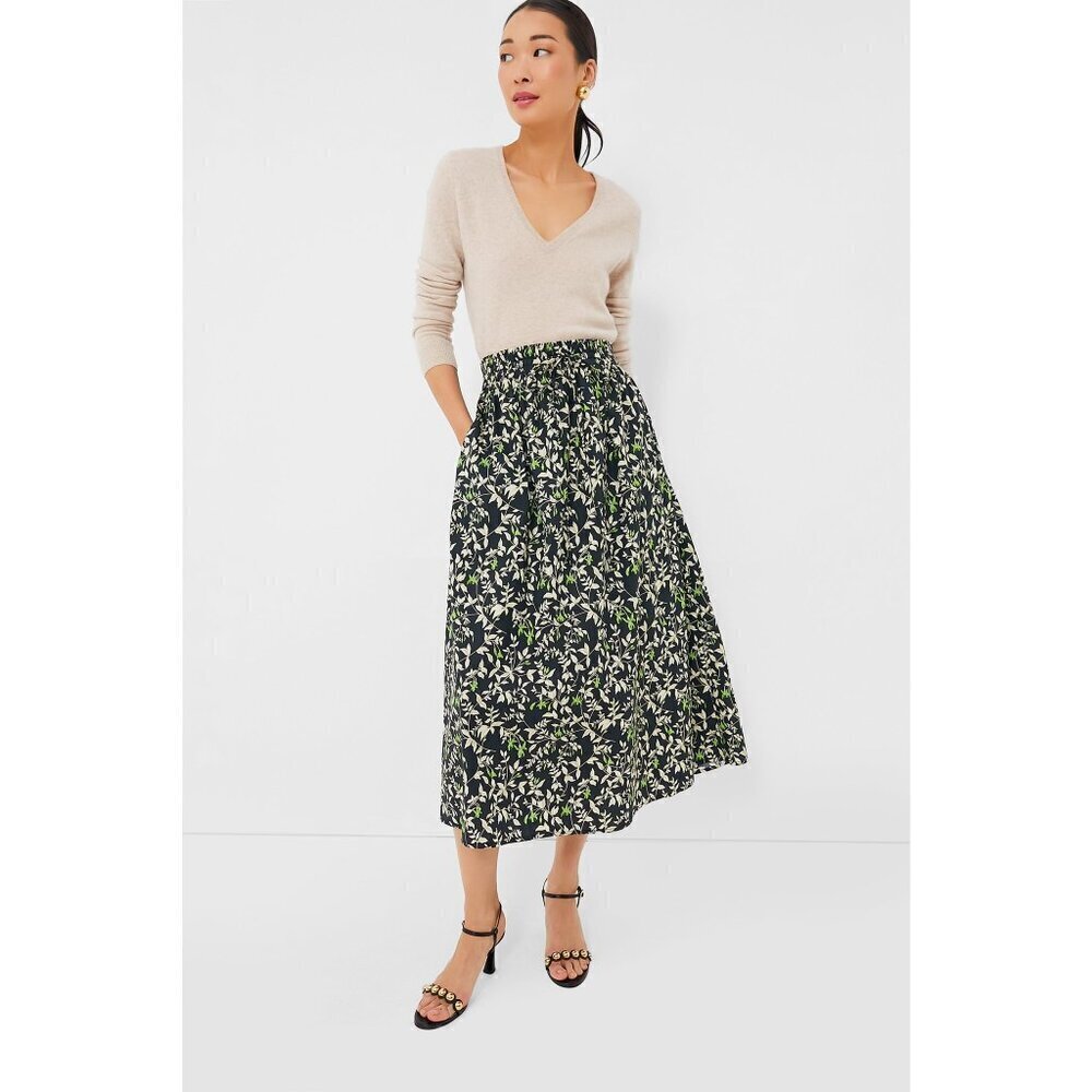 NWT Tuckernuck Black Floral Verdant Iris Cece Skirt, XXS